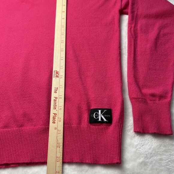 Calvin Klein Womens S Pullover Long Sleeve Round Neck Sweater Hot Pink So Soft - Picture 6 of 7